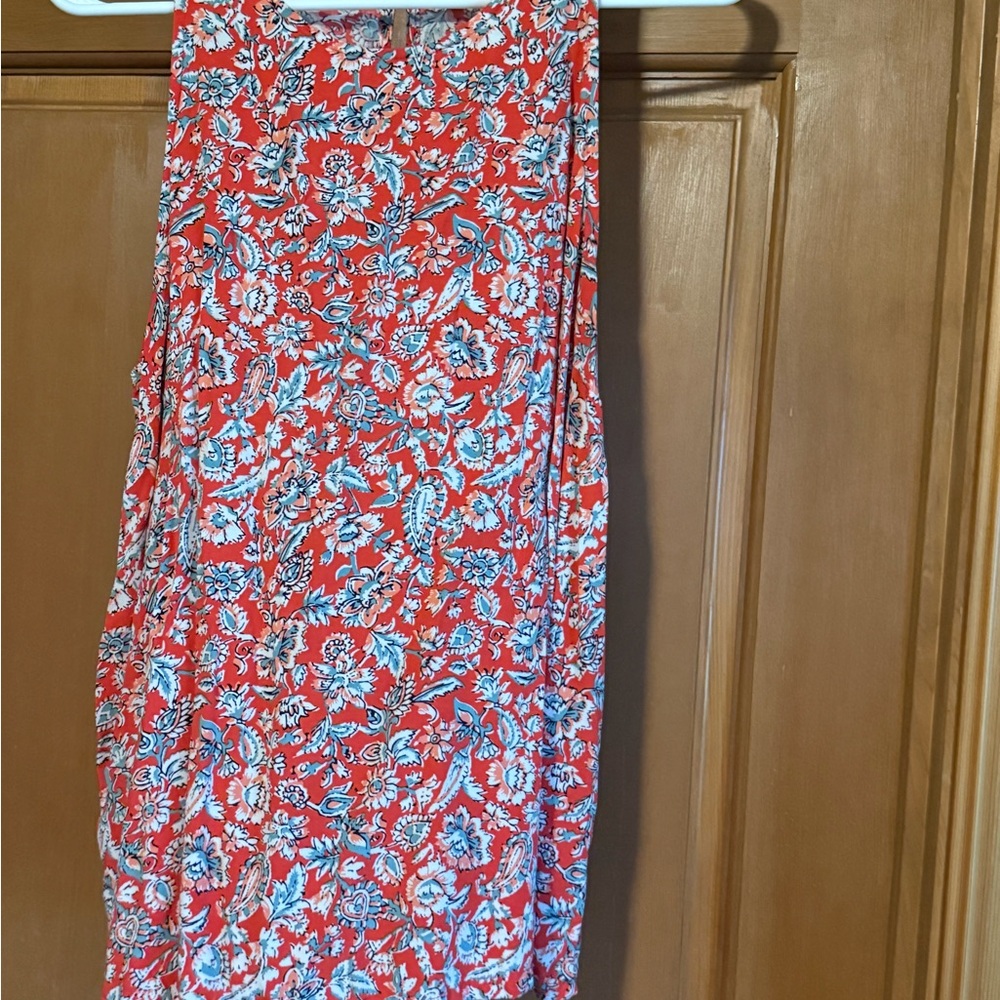 Old Navy Red Floral Flowy Tank